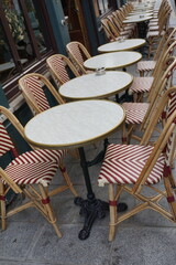 Terrace seating at a cafe in Paris