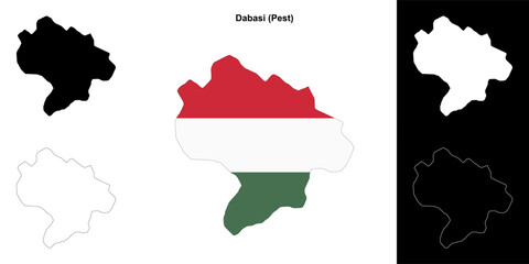 Dabasi district outline map set