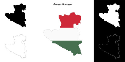 Csurgo district outline map set