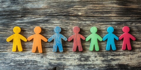 This vibrant image symbolizes connection and inclusion, showcasing diverse figures that represent essential values like teamwork, friendship, and solidarity among various communities and cultures
