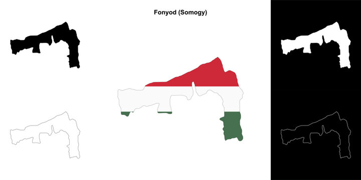 Fonyod district outline map set