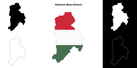 Kiskoros district outline map set