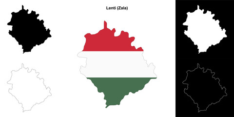Lenti district outline map set