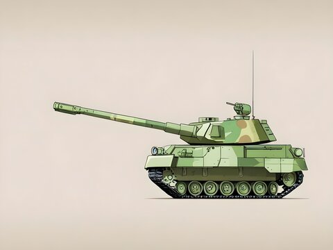 green tank with camouflage pattern clip art preview