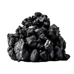 Obraz premium Black coal isolated on white background