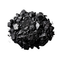 Black coal isolated on white background