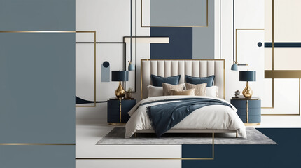 Bedroom interior design illustration
