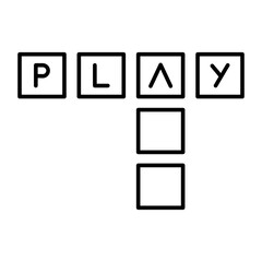Scrabble Vector Line Icon Design