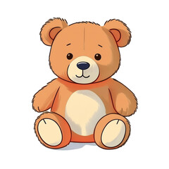 Obraz premium An orange teddy bear is sitting on the ground, PNG AI generated
