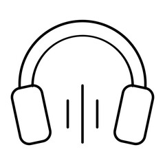 Earphone Vector Line Icon Design