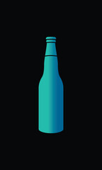 A bottle of sparkling water. Original vector illustration in vintage style.