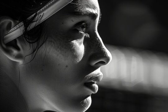 A man holds a tennis ball up to his face, focusing intently, The focused intensity of a player's stare before a serve