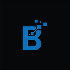 B technology logo for Digital network, B tech logo