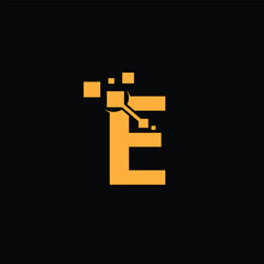 Fototapeta premium letter E Tech Logo Design Ideas, Letter E technology logo