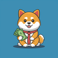 cat with a money