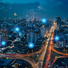 Fototapeta premium An unoccupied room with a wooden floor and multiple windows, The nerve center of a smart city, where decisions are made and resources are managed efficiently