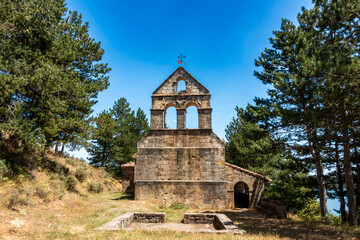 12th century church of San Andres in the abandoned village of Frontada. Palencia, Castile and Leon, Spain.