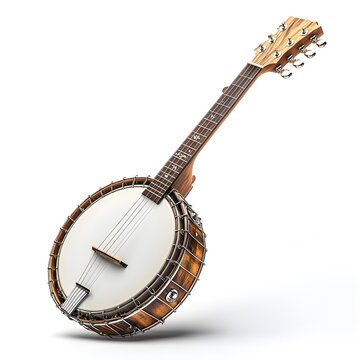 Realistic, detailed image of a banjo in full resolution, showcasing craftsmanship and design
