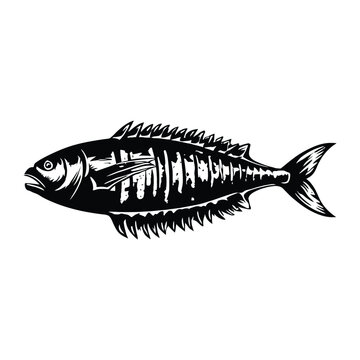 recommend clip art: Grilled fish Silhouette