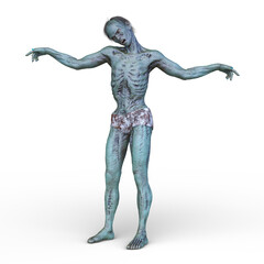 男性ゾンビ　3DCGレンダリング
