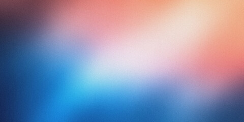 Obraz premium Gradient background with sapphire blue and peach tones, noise texture effect