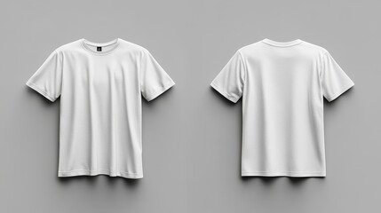 Fototapeta premium Front and Back View of a Blank White T-Shirt Mockup, t-shirt mockup, clothing design, apparel mockup, white t-shirt