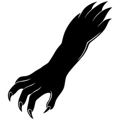 Sinister Clawed Hand with Ominous Shadow  Vector Design