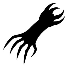 Sinister Clawed Hand with Ominous Shadow  Vector Design