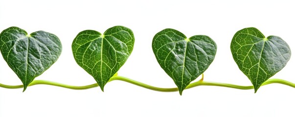Green Heart-Shaped Leaves on a Vine, plant, nature, foliage