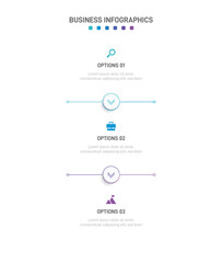 Vertical progress bar featuring 3 arrow-shaped elements, symbolizing the three stages of business strategy and progression. Clean timeline infographic design template. Vector for mobile presentation.