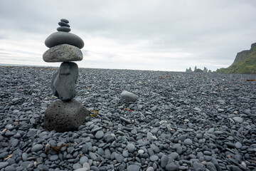 Icelan Rock  stone columns black beach