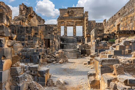 Discover the intricate architecture of Bosra's ancient ruins