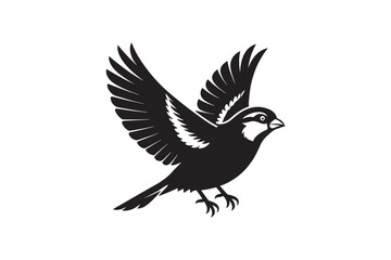 Common Sparrow silhouette vector illustration, Common Sparrow silhouette PNG, Common Sparrow silhouette vector .