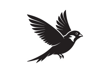 Common Sparrow silhouette vector illustration, Common Sparrow silhouette PNG, Common Sparrow silhouette vector .