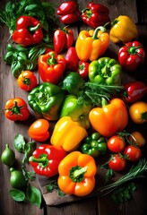 vibrant display fresh ingredients culinary creations featuring colorful aromatic juicy fruits, vegetables, herbs, natural, organic, gourmet, healthy