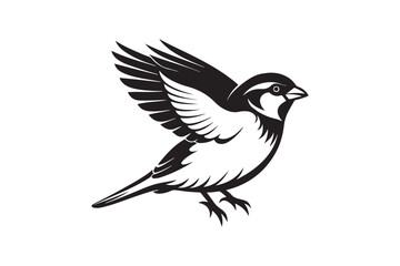 Fototapeta premium Common Sparrow silhouette vector illustration, Common Sparrow silhouette PNG, Common Sparrow silhouette vector .