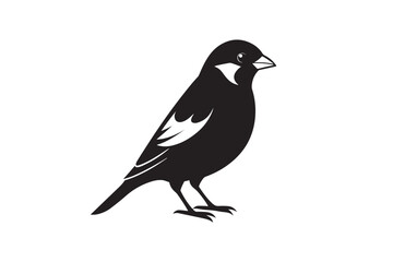 Obraz premium Common Sparrow silhouette vector illustration, Common Sparrow silhouette PNG, Common Sparrow silhouette vector .