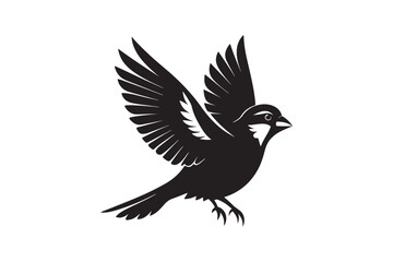 Common Sparrow silhouette vector illustration, Common Sparrow silhouette PNG, Common Sparrow silhouette vector .