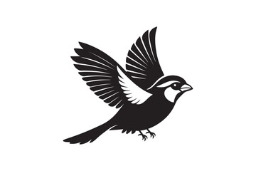 Common Sparrow silhouette vector illustration, Common Sparrow silhouette PNG, Common Sparrow silhouette vector .