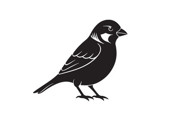 Obraz premium Common Sparrow silhouette vector illustration, Common Sparrow silhouette PNG, Common Sparrow silhouette vector .