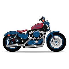 Obraz premium Classic Motorcycle Color Vector Illustration