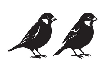 Common Sparrow silhouette vector illustration, Common Sparrow silhouette PNG, Common Sparrow silhouette vector .