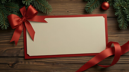 Ribbon bow card note paper label gift holiday tag sign party birthday christmas celebration message
