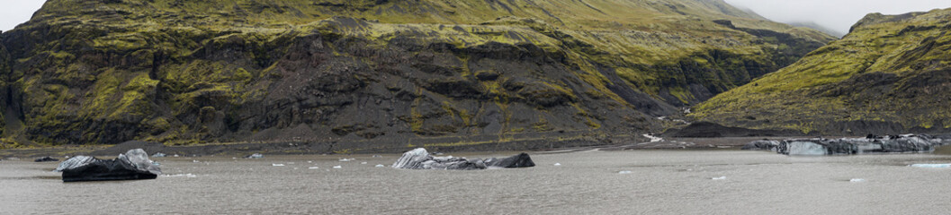 Iceland black sand beach in summer