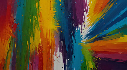 Messy artistic brush strokes with colorful paint
