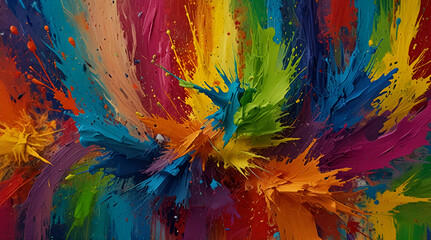 Color explosion in an abstract artwork
