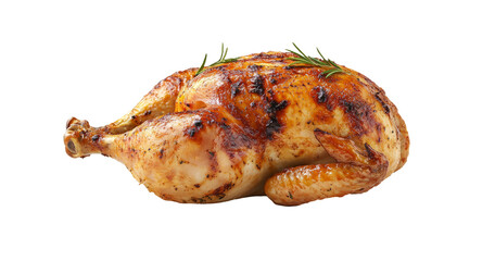 Deliciously Roasted Whole Chicken Garnished with Fresh Herbs