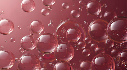 Abstract pink background with close up soap bubbles
