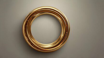 Abstract golden ring white background