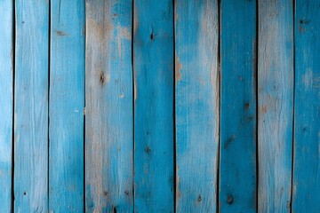 Fototapeta premium Light blue old shabby wooden background texture. Painted teal old rustic wooden wall. Abstract texture for furniture, office and home Interior. Empty table for food or drinks, design products